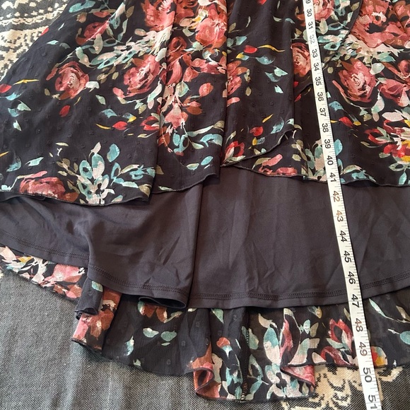 🆕 Swiss Dot Floral Grey Faux Wrap Dress 10 M L NWT Torrid 00 New! - Picture 8 of 12